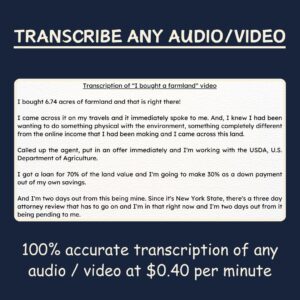 Transcribe any Audio or Video ($0.40/Minute)